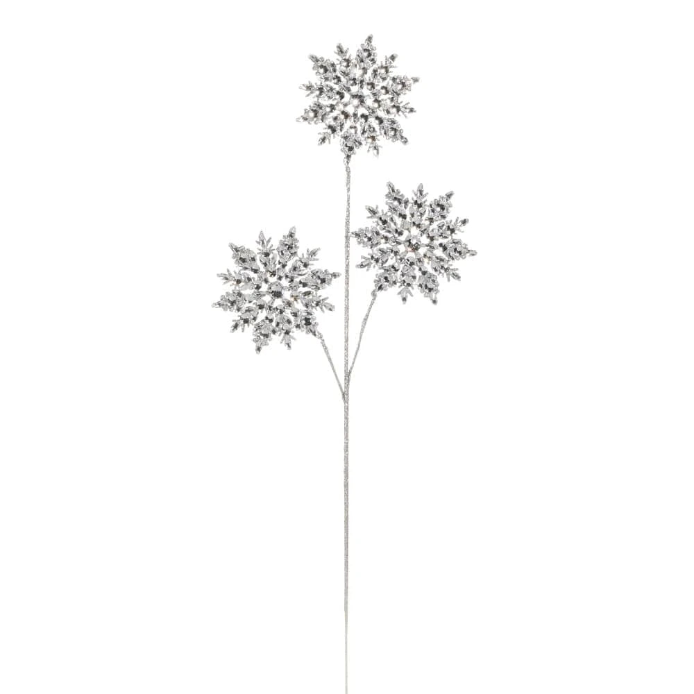 25" Gem Snowflake Spray