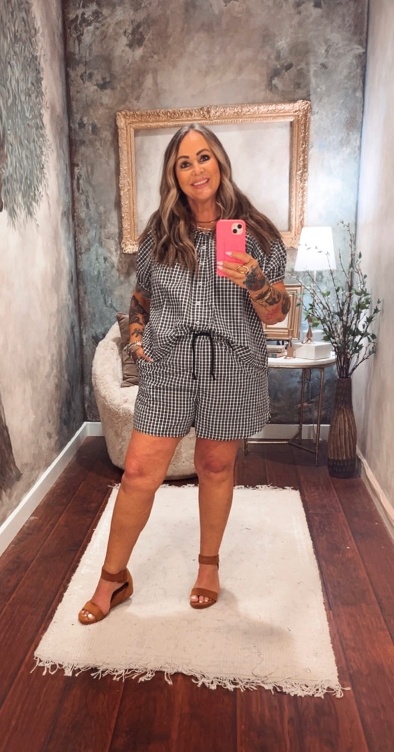 Laurel Textured Gingham Shorts