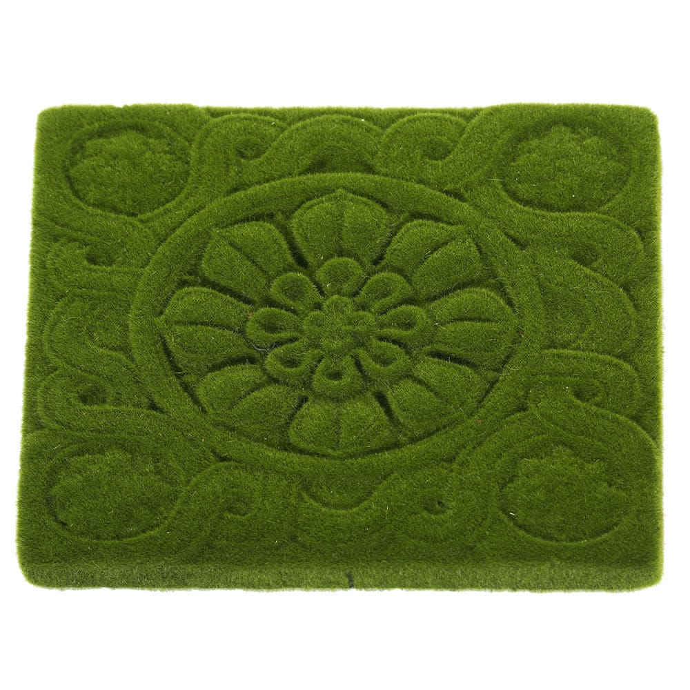 12" Artificial Square Moss Mat with a Manicured Design