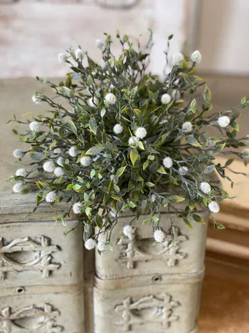 Cloud Pusher Half Sphere With White Florals 12"
