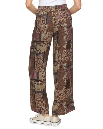 Flag and Anthem Jemison wide-leg pants in brown floral patchwork print
