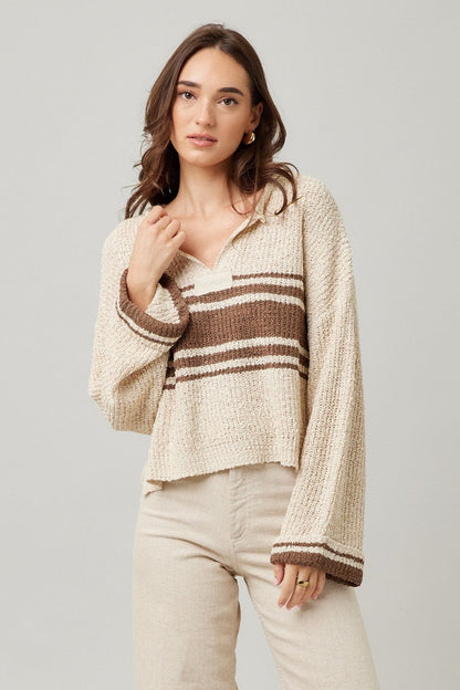 Long Sleeve Multi Striped Sweater