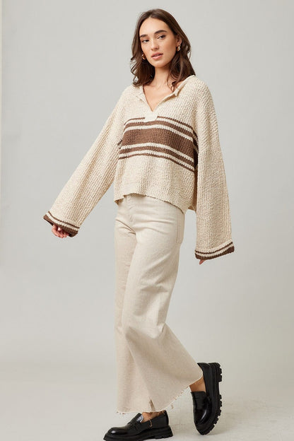 Long Sleeve Multi Striped Sweater