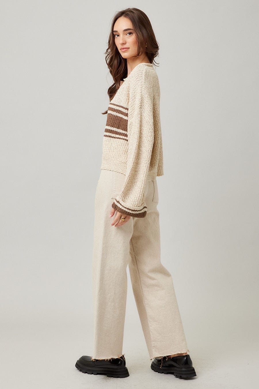 Long Sleeve Multi Striped Sweater