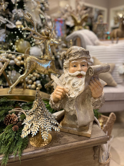 16" RESIN SANTA BUST W/LIST