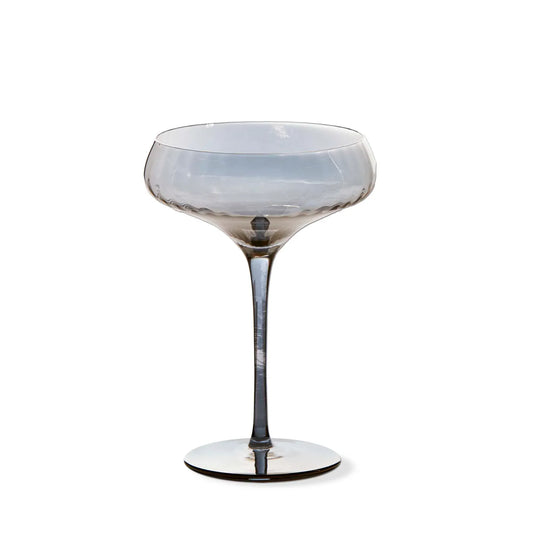 Chelsea Smoke Iridescent Optic Coupe Glass