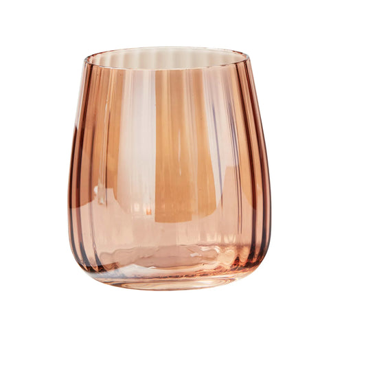 Chelsea Blush Iridescent Optic Stemless Wine Glass