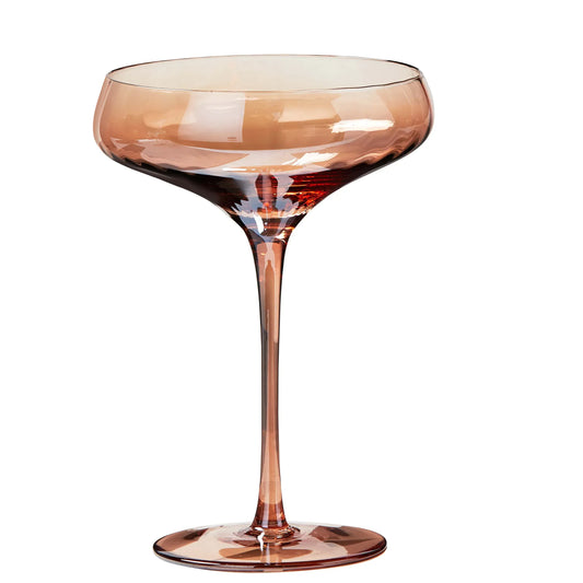 Chelsea Blush Iridescent Optic Coupe Glass