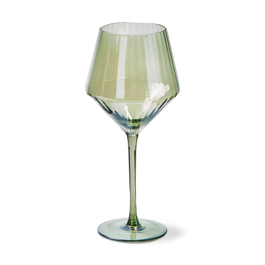 Chelsea Green Iridescent Optic Wine Glass