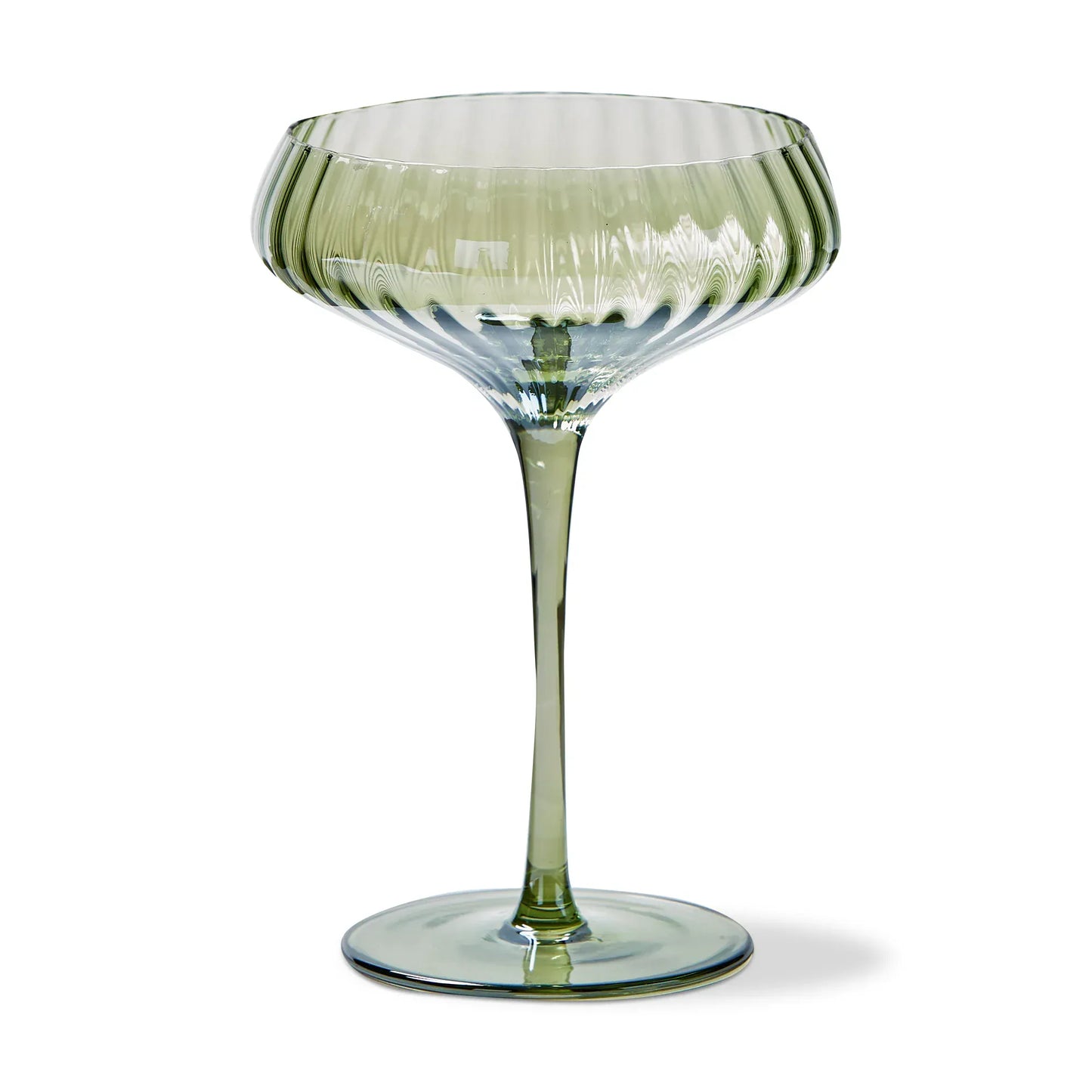 Chelsea Green Iridescent Optic Coupe Glass