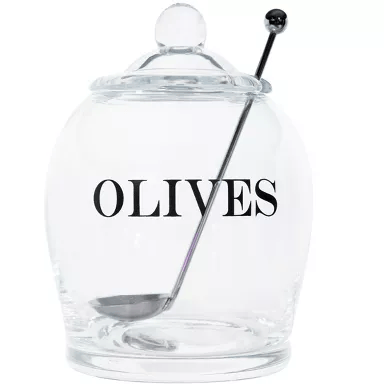 Glass Olive Jar With Spoon