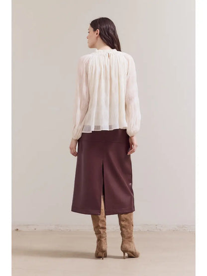 Balloon Sleeve Blouse Top