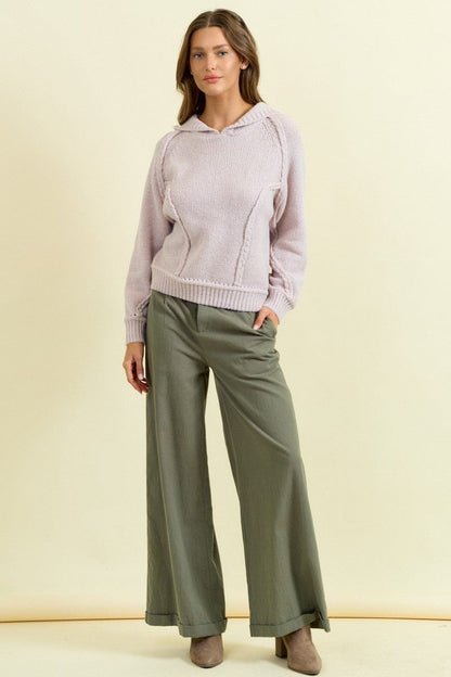 Hoodie Braided Detail Sweater