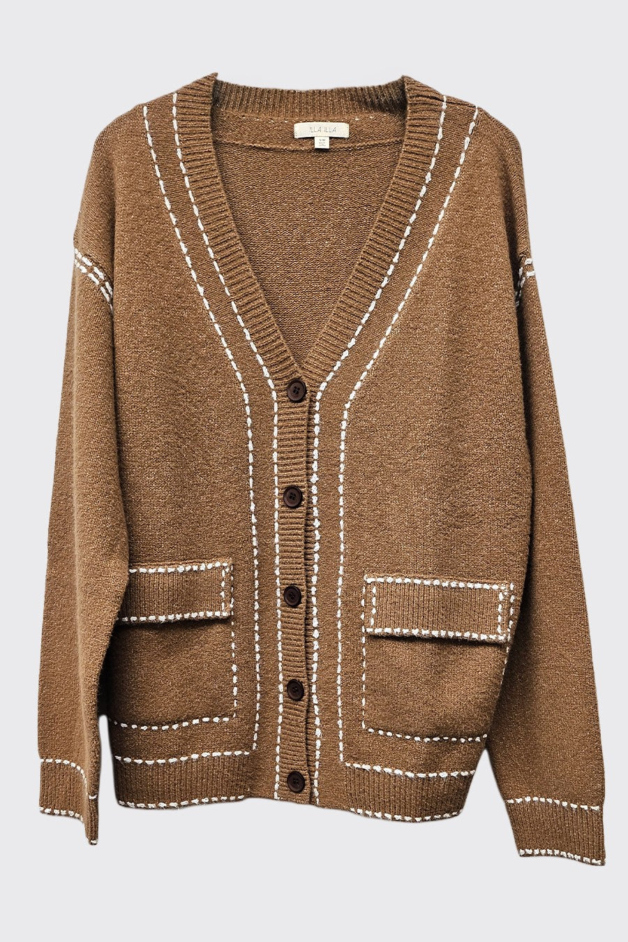 Contrast Stitched Cardigan