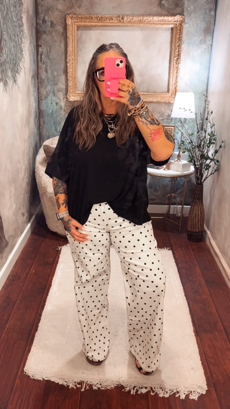 Mid Rise Polka Dot Pants