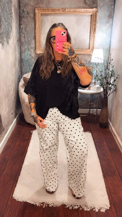 Mid Rise Polka Dot Pants