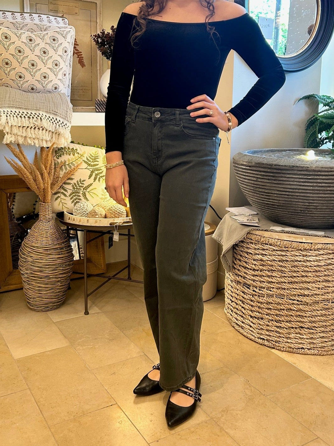 Straight Leg Pant - Green