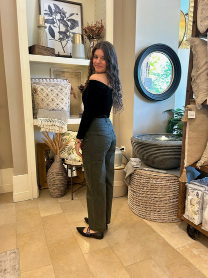 Straight Leg Pant - Green