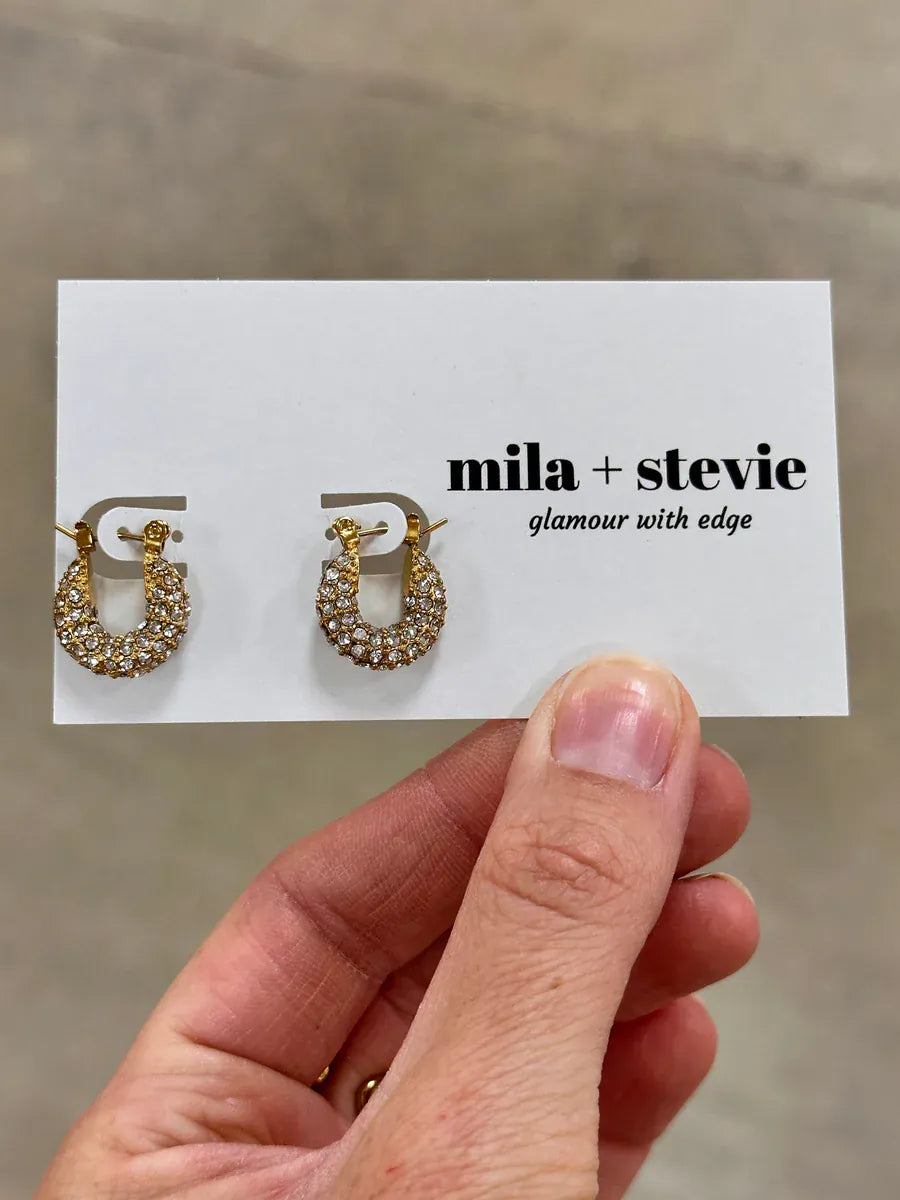 Nina CZ Chunky Huggie Earrings
