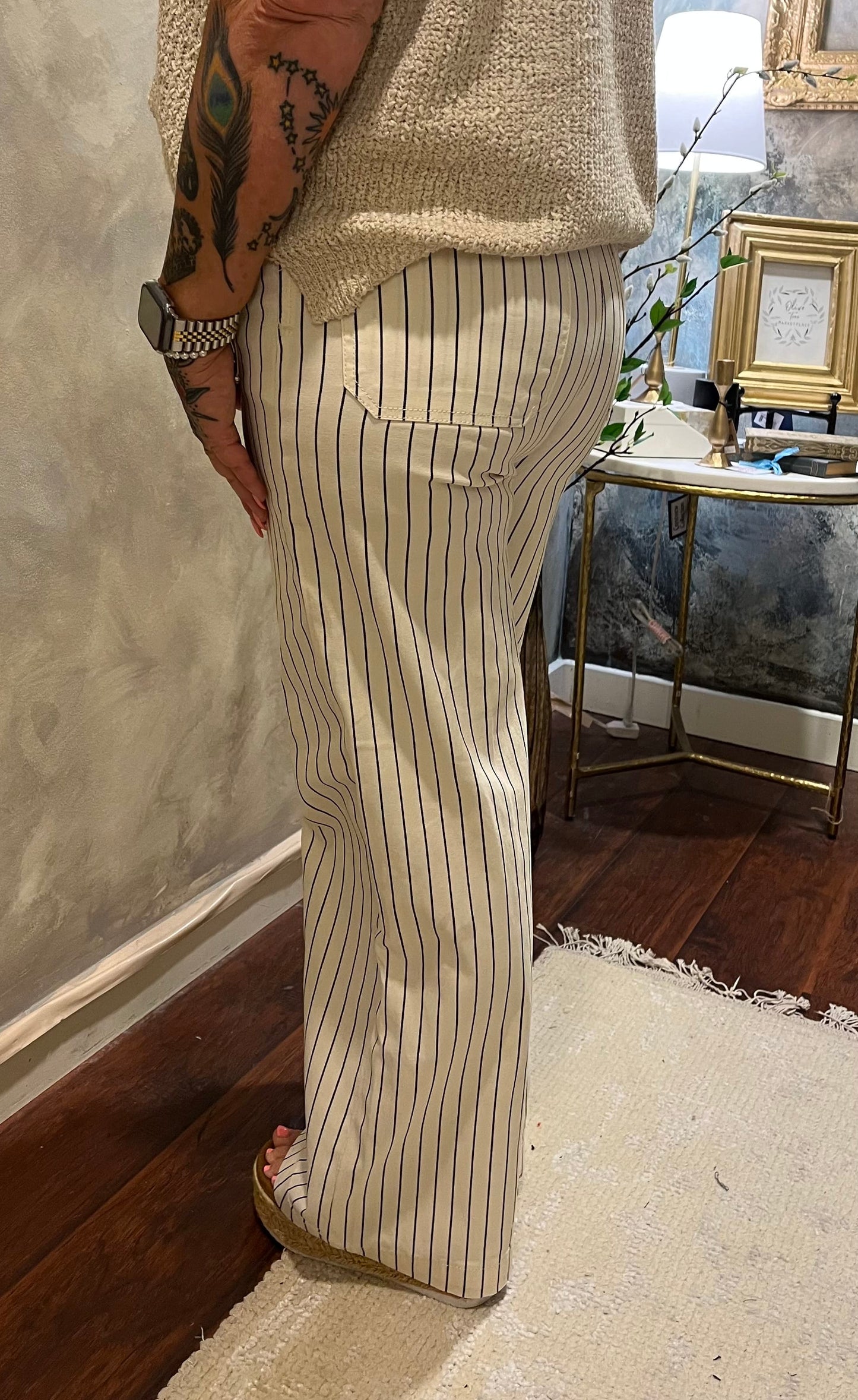 Striped Straight Leg Pants