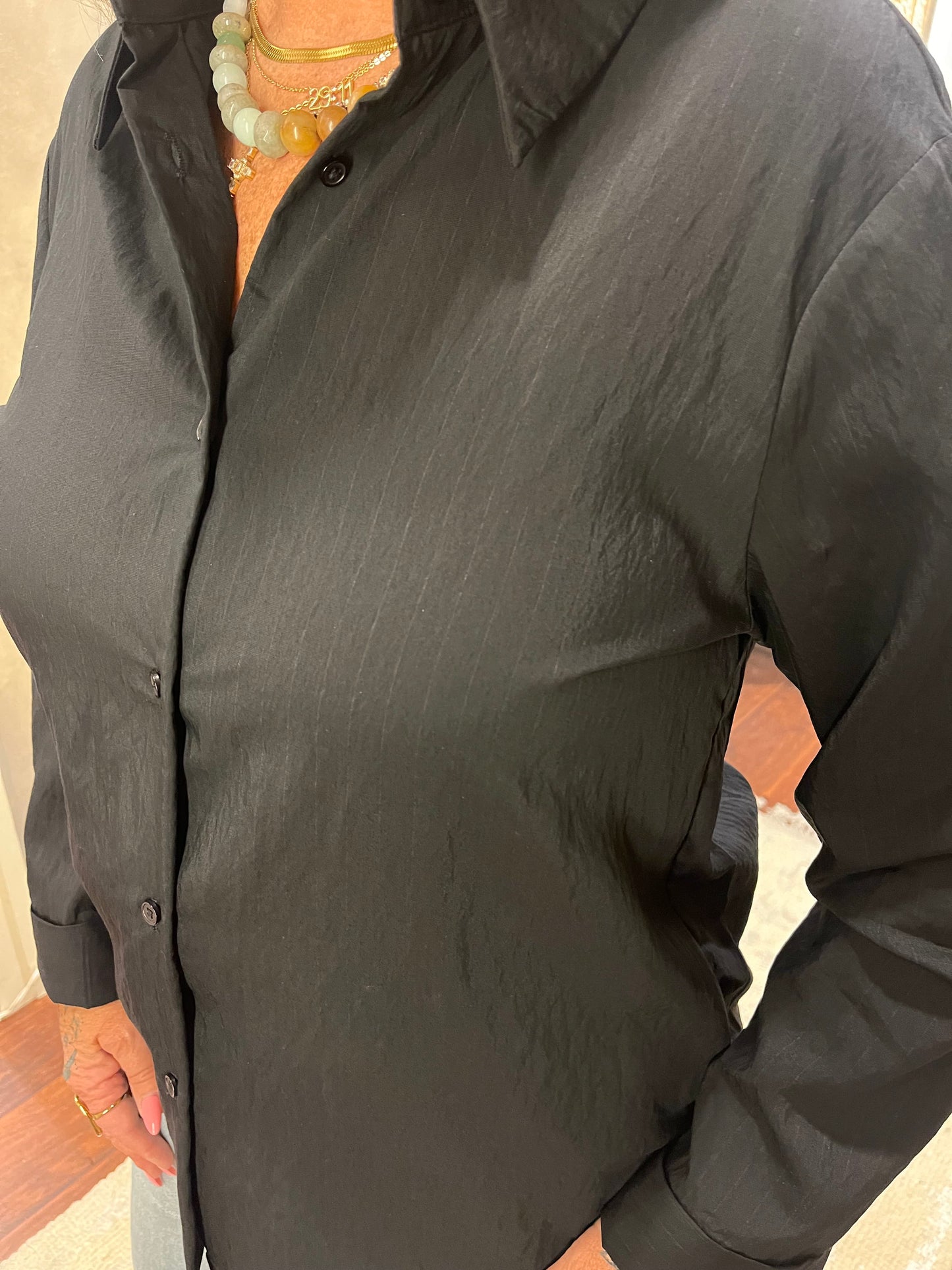 The Alexandra Top | Sheer Pinstripe Button-Down Shirt