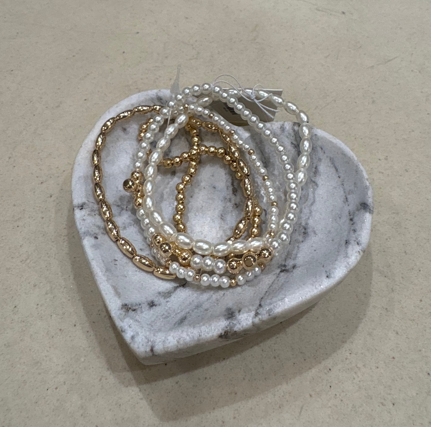 Harvy Gold Pearl Bracelet Stack