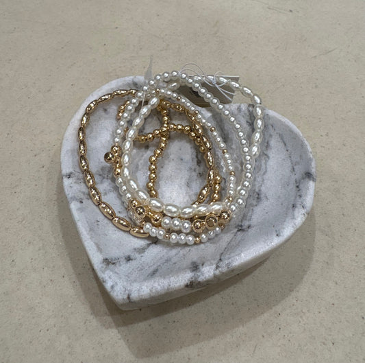 Harvy Gold Pearl Bracelet Stack