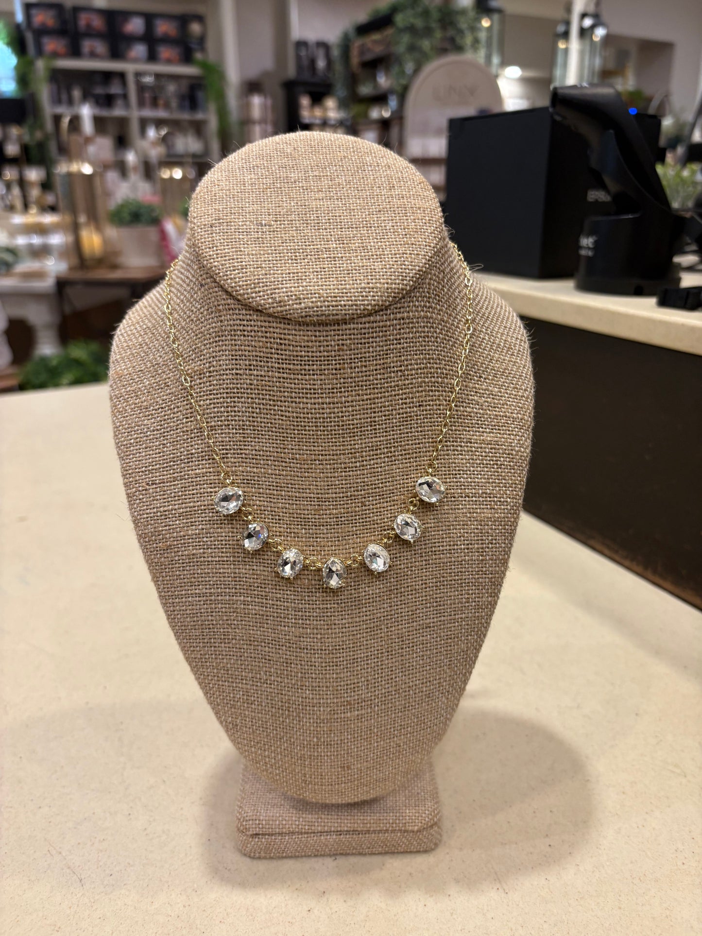Cage Gold Clear necklace