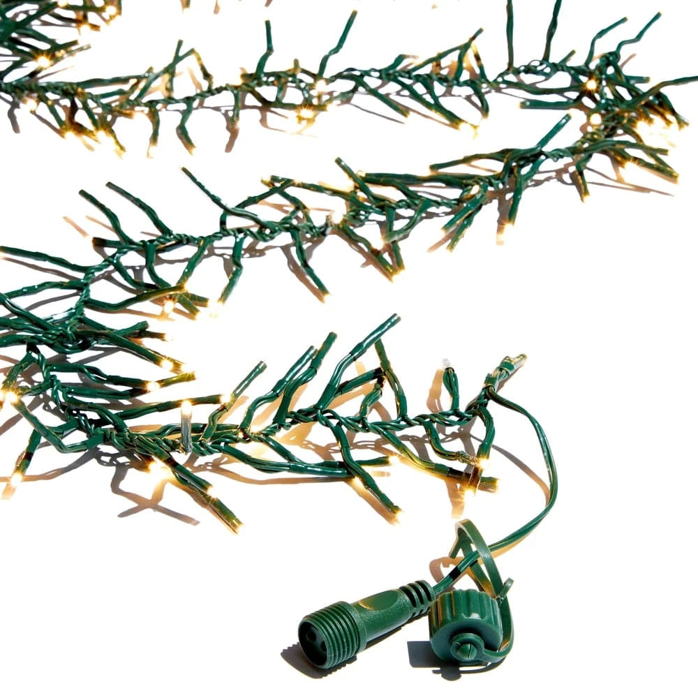 49.5' Connectable Cluster Glnd Green Wire W/1500 White Lights