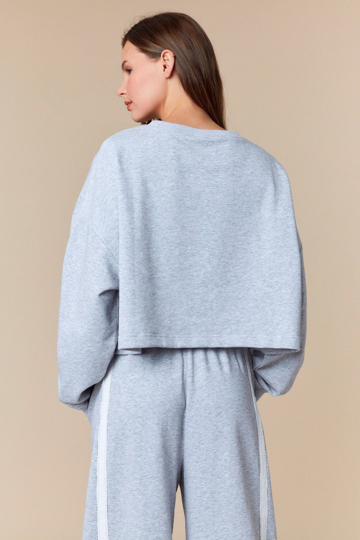 Lace Trim Detail Sweat Set