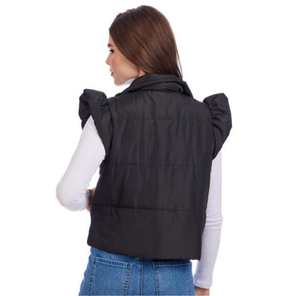 Lile Ruffle Quilted Vest
