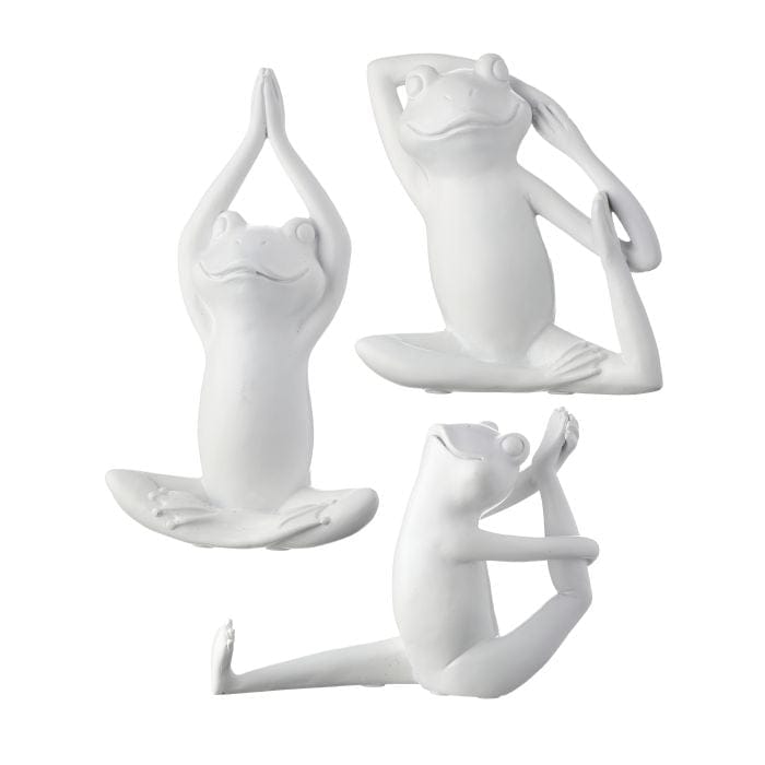 6.75" White Resin Yoga Frog (3 Styles)