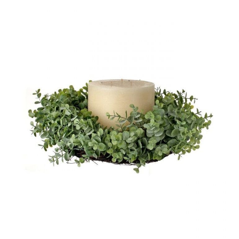 FROSTED EUCALYPTUS CENTERPIECE RING 13.5"D"