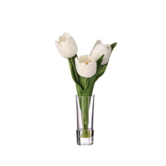 8" Spring Tulip Illusion Bud Vase