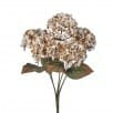 Artificial mini hydrangea bush with dusty latte-toned blooms and green leaves