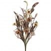 Artificial autumn millet spray with brown seed heads and tan leaves, 24 inches