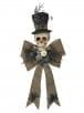 35-inch Halloween door piece with skull, black bow, and gothic trim detailing