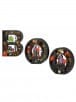 Set of three MDF BOO Halloween houses with LED lights and timer, 10 inches tall