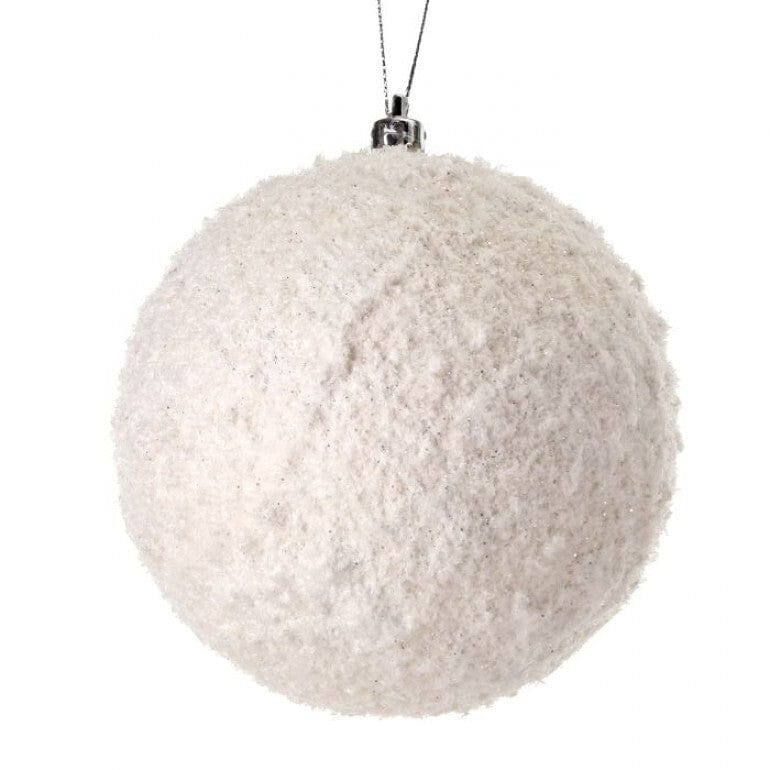 5" FROSTED TEXTURE SNOWBALL ORNAMENT
