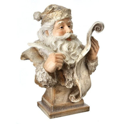 16" RESIN SANTA BUST W/LIST