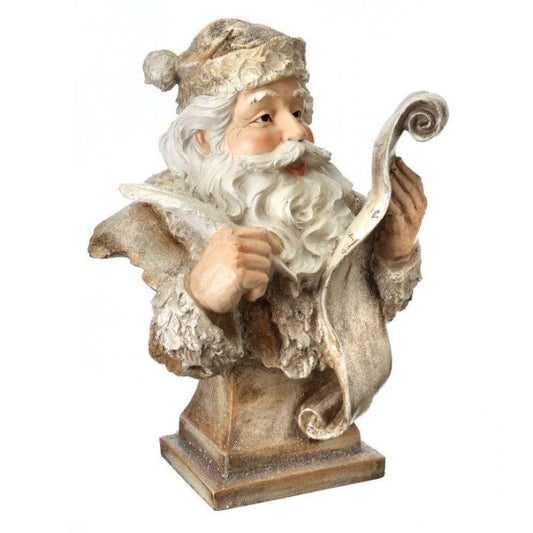 16" RESIN SANTA BUST W/LIST