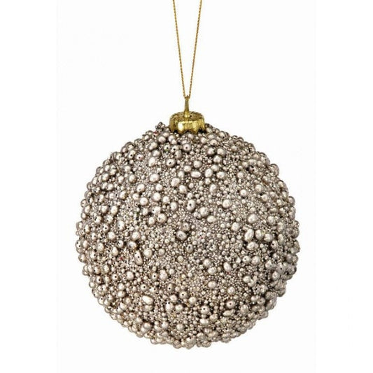 Champagne Beaded Ball Ornament