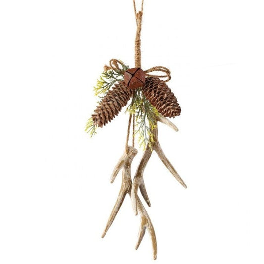 12" Hanging Antler/ Conecedar Ornament