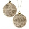 120mm gold glitter bead ball Christmas ornament with textured beaded surface