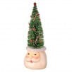 7 inch resin Santa head figurine topped with green sisal Christmas tree holiday decor