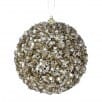 Champagne gold sequin and acrylic jewel ball Christmas ornament with sparkly texture