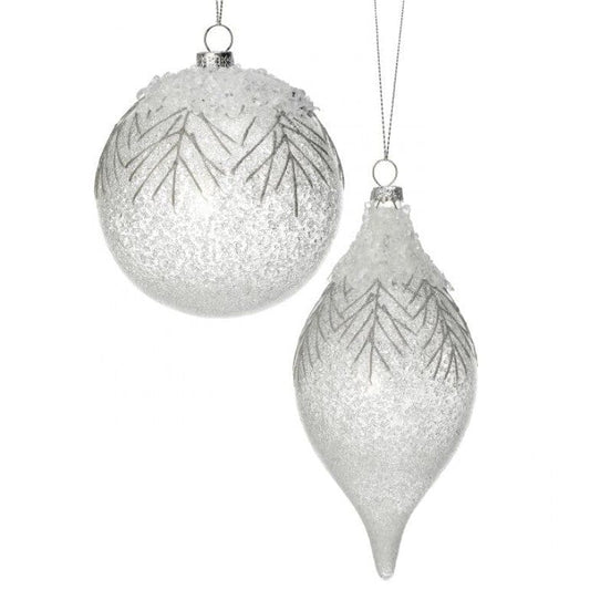 4.5" GLS W/CRYSTAL BALL/FINIAL ORNAMENT