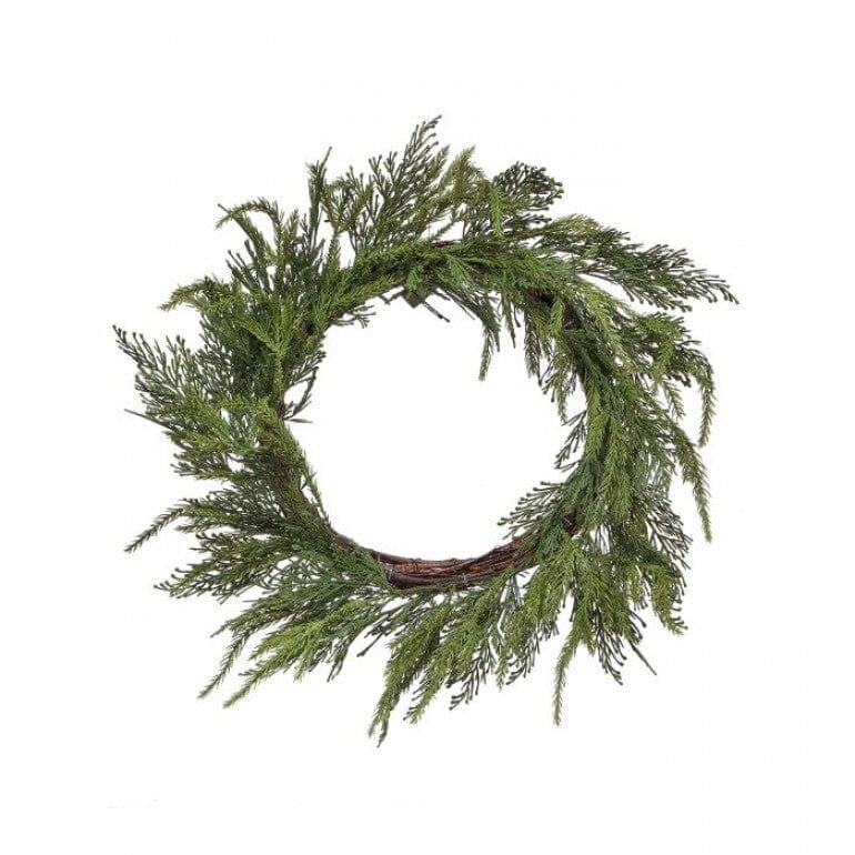 24" UV NATURAL TOUCH CEDAR WREATH