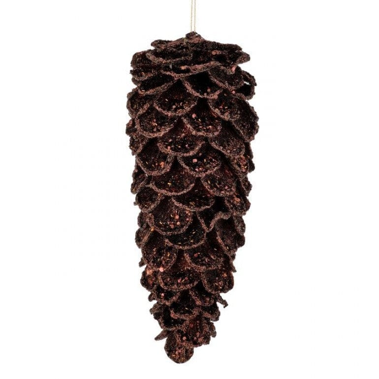 11.5" ICED PTL W/GLTR/JEWEL PINECONE ORNAMENT