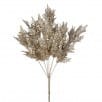 18 inch platinum glitter fern bush with shimmering pale gold foliage